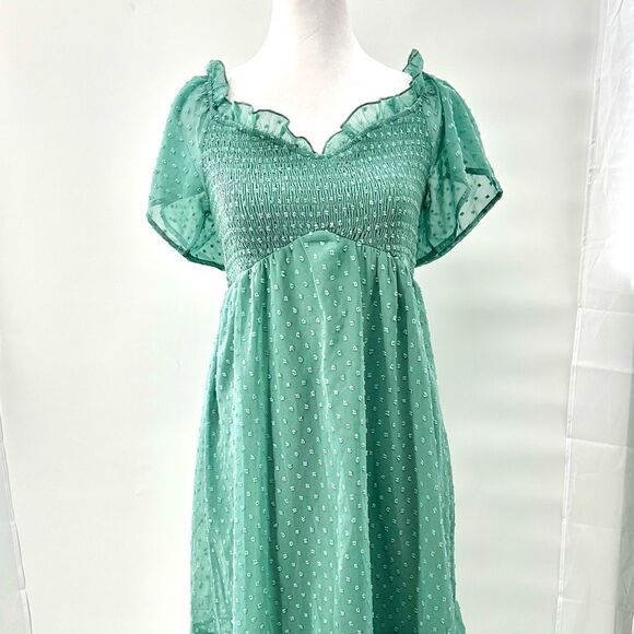 Grace Karin size M Off the shoulder flutter sleeve midi dress. - Picture 1 of 8